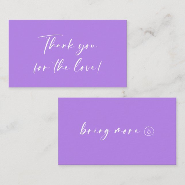 Simple lilac Thank you card (Front/Back)