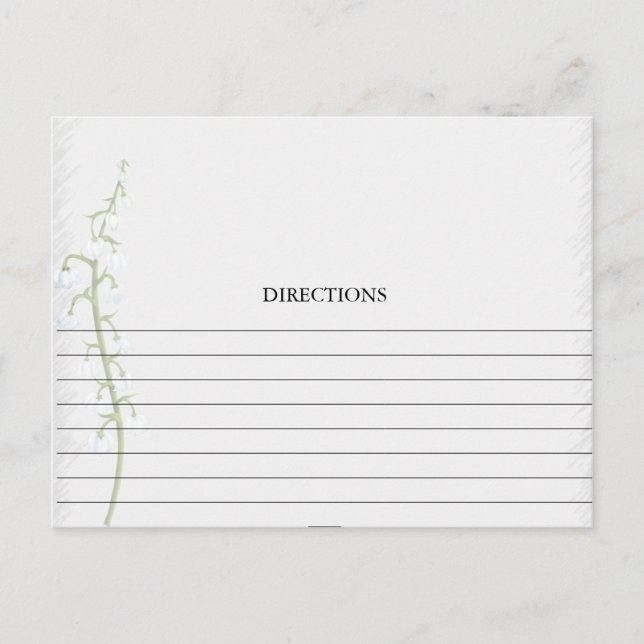 Simple Lily of the Valley Recipe Cards (Front)