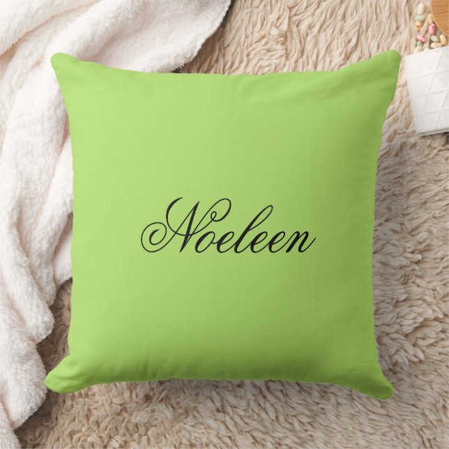 Simple lime colour custom name cushion (Blanket)