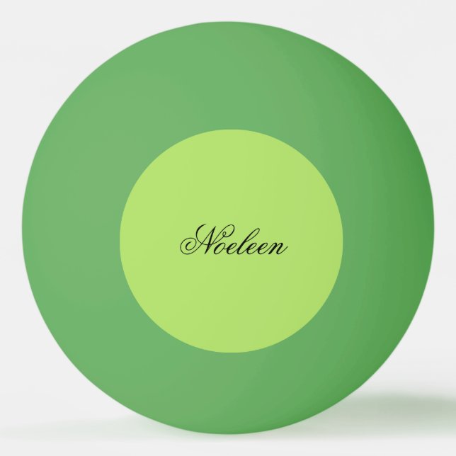 Simple lime colour custom name ping pong ball (Front)