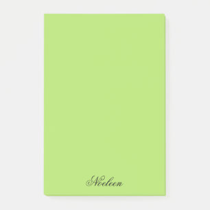 Simple lime colour custom name post-it notes