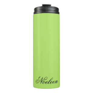 Simple lime colour custom name thermal tumbler