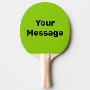 Simple Lime Green and Black Your Text Template Ping Pong Paddle