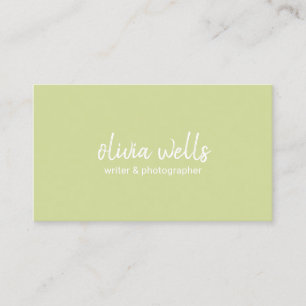 Simple Lime Green Handwritten Networking Business Card
