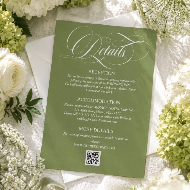 Simple Lime Green Wedding Details Enclosure Card (Creator Uploaded)