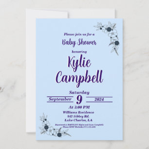 Simple Line Art Boho Baby Shower Invitation