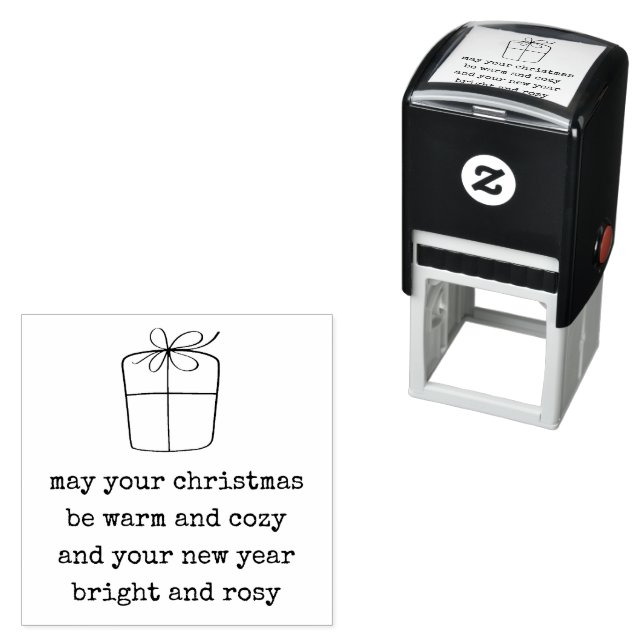 Simple Line Art Gift Christmas Warm Cosy Quote Self-inking Stamp (In Situ)