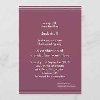Simple line (aubergine) 5x7 invitation