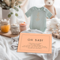 Simple Line Border Peach Oh Baby Shower
