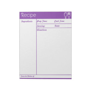 Simple Line-less Purple Recipe Page Notepad