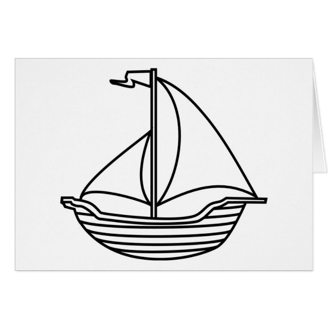 Simple Line Sailboat BW (Front Horizontal)