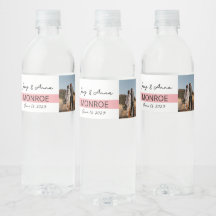 Simple Line Wedding Water Bottle Wrapper Water Bot