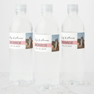 Simple Line Wedding Water Bottle Wrapper Water Bot Water Bottle Label
