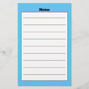 Simple Lined Blue Boarder Stationery
