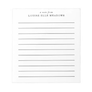 Simple Lined Custom Name Notepad