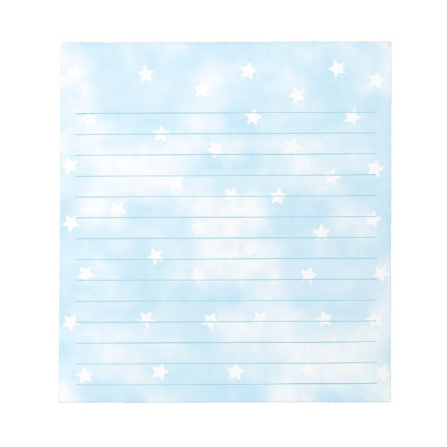 Simple Lined Custom Stars Sky Watercolor Notepad (Front)