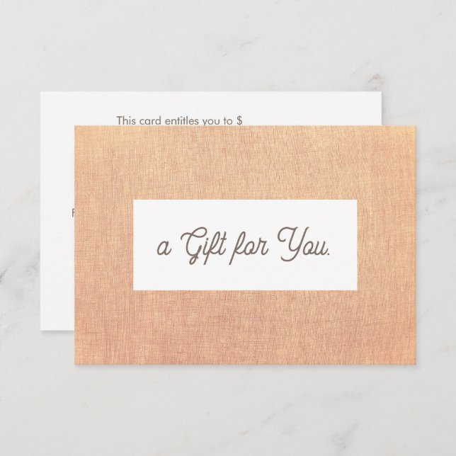 Simple Linen (image) Gift Certificate (Front/Back)