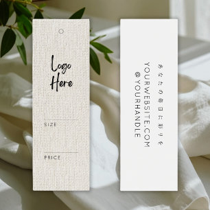 Simple Linen Logo Clothing Price Hang Tag Mini
