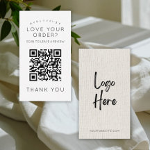 Simple Linen Logo QR Code Leave a Review