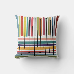 Simple Lines Abstract Art Colourful Cushion