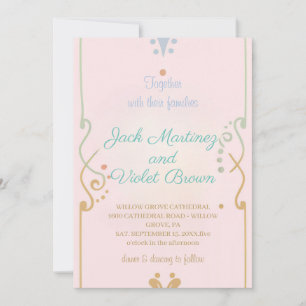 Simple Lines and Soft Colours wedding invitation