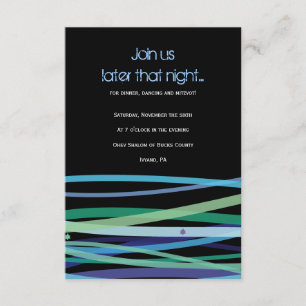 Simple Lines Bat Bar Mitzvah Party Reception Card