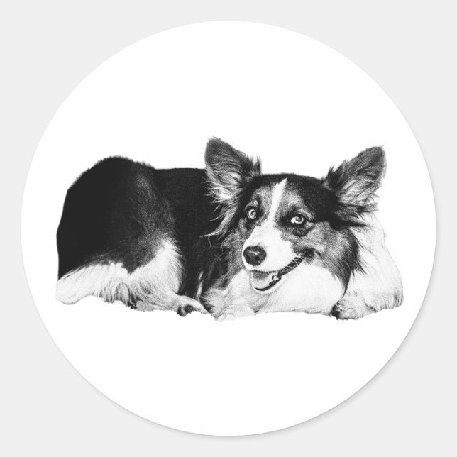 Simple Lines, Big Heart Classic Round Sticker (Front)