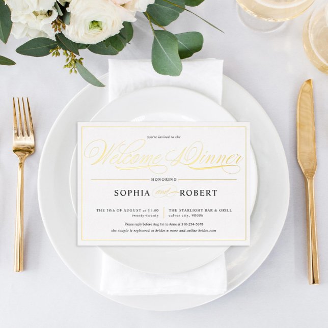 Simple Lines Calligraphy Elegant Welcome Dinner (Creator Uploaded)
