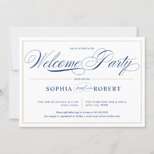 Simple Lines Calligraphy Elegant Welcome Party Invitation