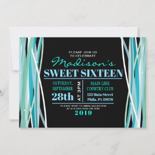 SIMPLE LINES Sweet Sixteen 16 Invitation