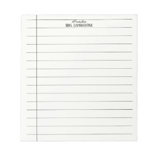 Simple Lines Teacher Notepad