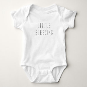Simple Little Blessing Religious Black And White Baby Bodysuit