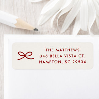 Simple Little Bow Christmas Return Address