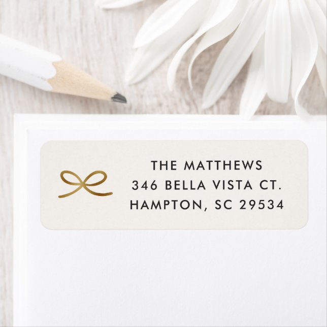 Simple Little Bow Christmas Return Address (Insitu)