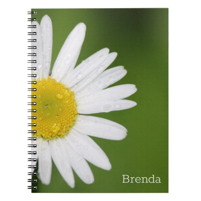 Simple Little Daisy Flower Spiral Notebook (Front)