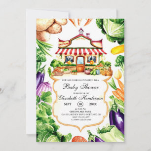 Simple Little Farmer's Market Baby Shower Invitation