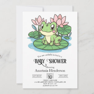 Simple Little Frog Baby Shower Invitation