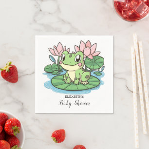 Simple Little Frog Baby Shower Napkin