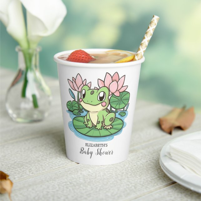 Simple Little Frog Baby Shower Paper Cups (Insitu)