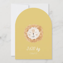 Simple Little Lion Birth Announcement