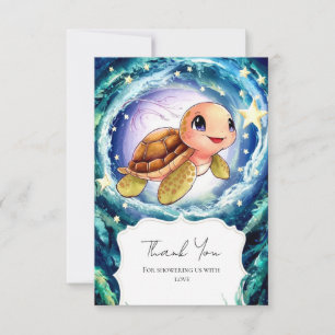 Simple Little Turtle Baby Shower Thank You Card