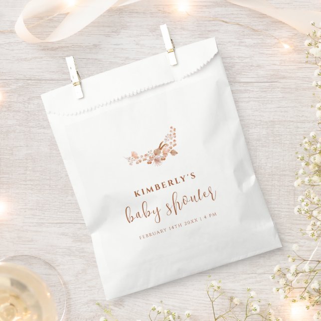 Simple Little Wildflower Boho Baby Shower Favour Bags (Clipped)