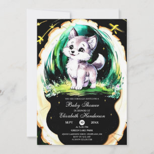 Simple Little Wolf Baby Shower Invitation
