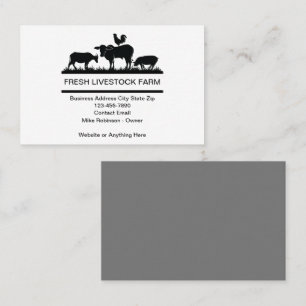 Simple Livestock And Farm Store Business Cards