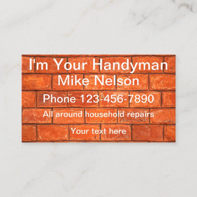 SImple Local Handyman Business Card (Front)