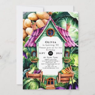 Simple Locally Grown Farmers Market Birthday Invitation