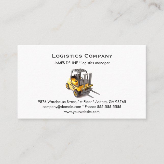 Simple Logistics Company Business Card Template (Front)