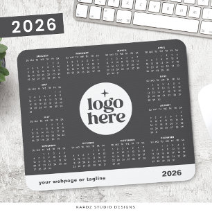 Simple Logo 2026 Business Full Year Calendar Mouse Mat