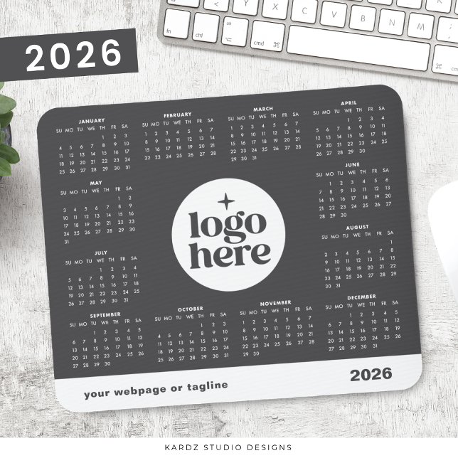 Simple Logo 2026 Business Full Year Calendar Mouse Mat (Creator Uploaded)