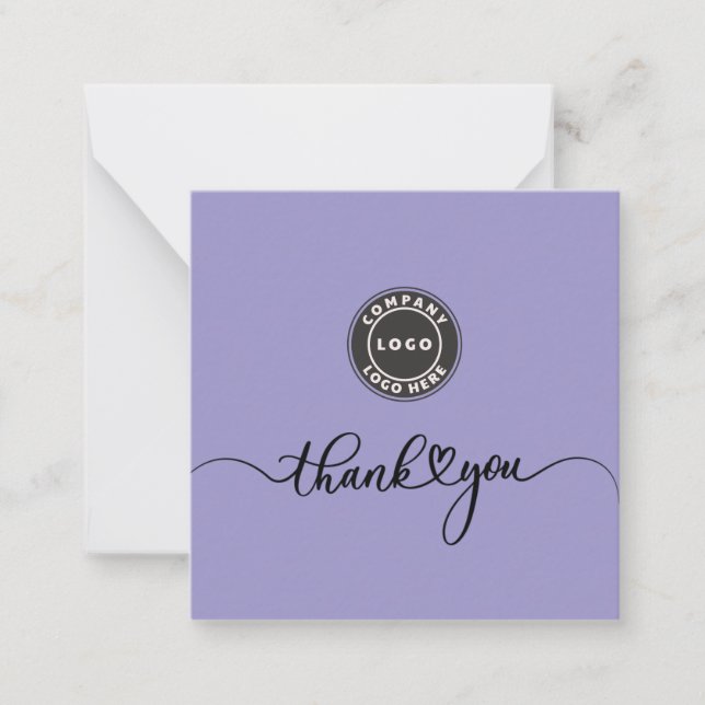 Simple Logo and Business Owner Thank You Card (Front)